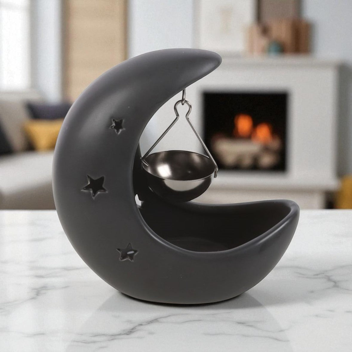 Black Moon and Stars Wax Melt Burner