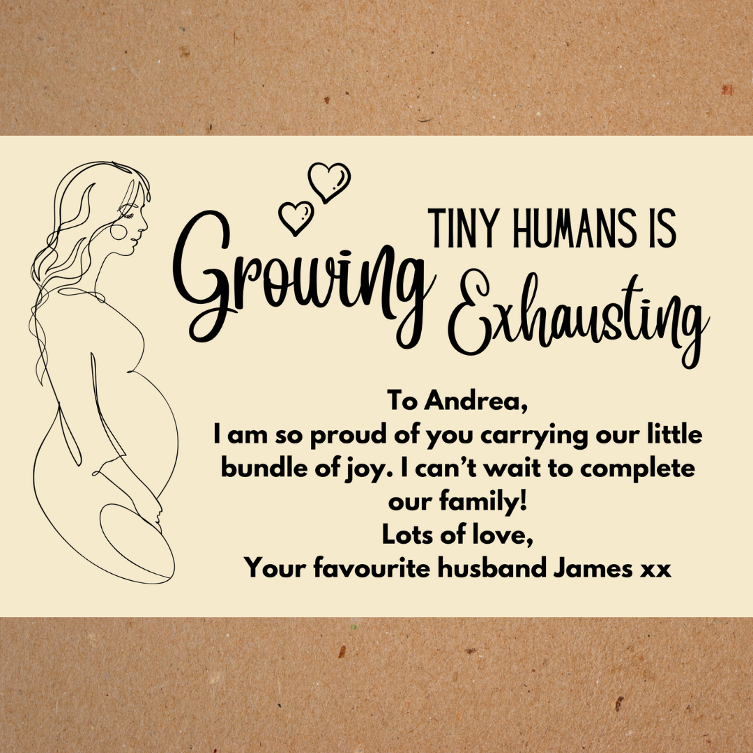 Customised Box Sticker: 'Growing Tiny Humans Is Exhausting'