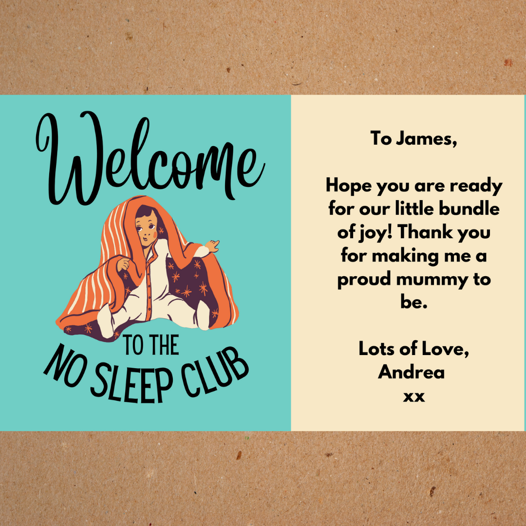 Customised Box Sticker: 'Welcome To The No Sleep Club'