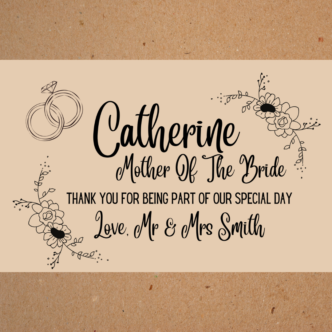 Customised Box Sticker: 'Mother Of The Bride'