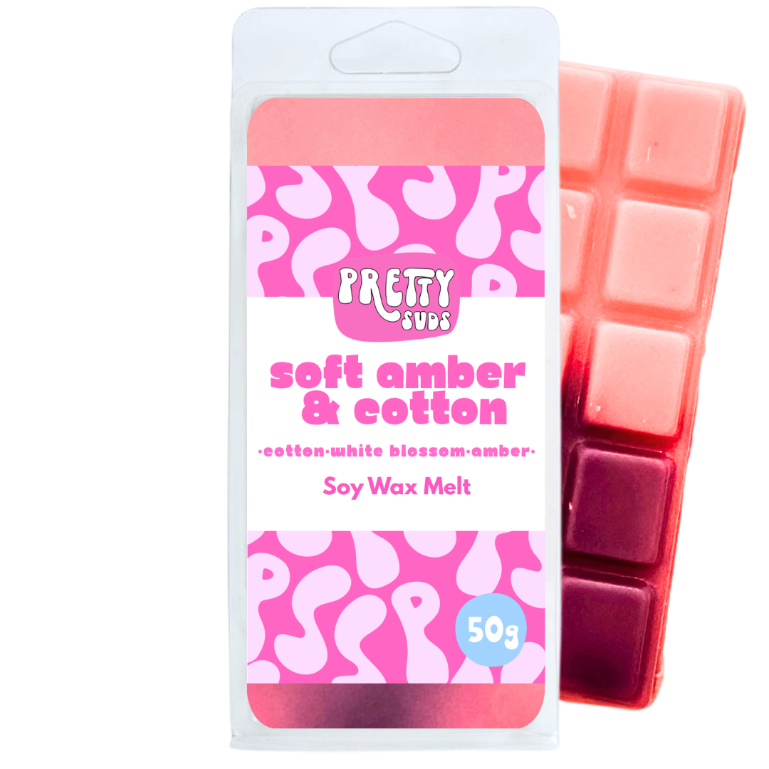 Soft Amber And Cotton Soy Wax Melt Bar 50g | Leaving Soon |