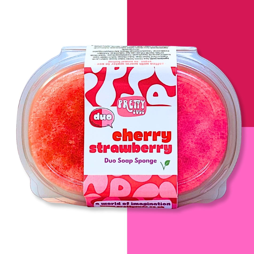 (Duo) Cherry & Strawberry Soap Sponge 200g