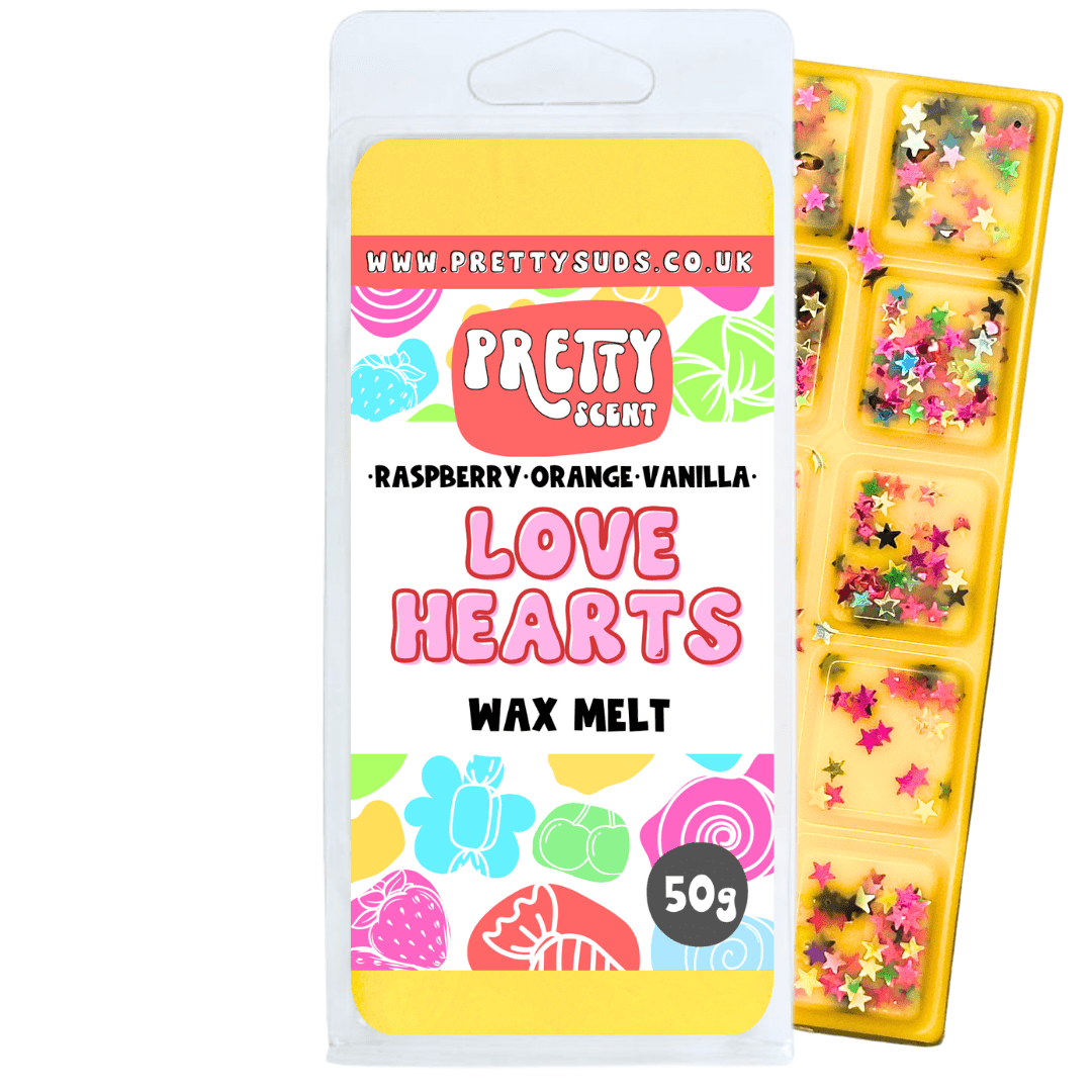 Love Hearts Soy Wax Melt Bar 50g - Pretty Suds UK