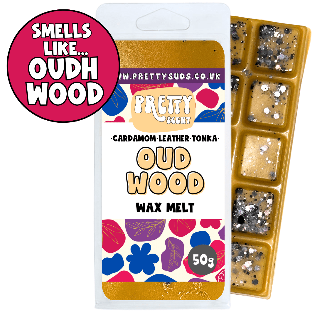 Oudh Wood Soy Wax Melt Bar 50g - Pretty Suds UK