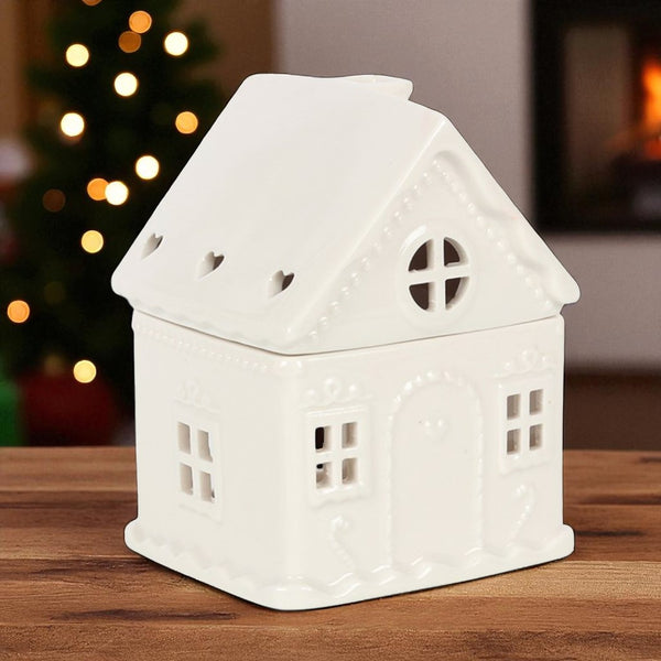 White Gingerbread House Wax Melt Burner