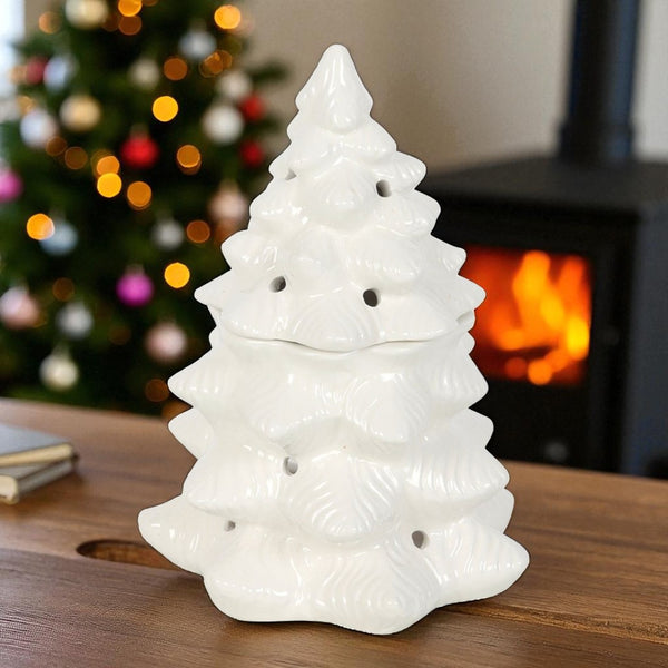 White Christmas Tree Wax Melt Burner